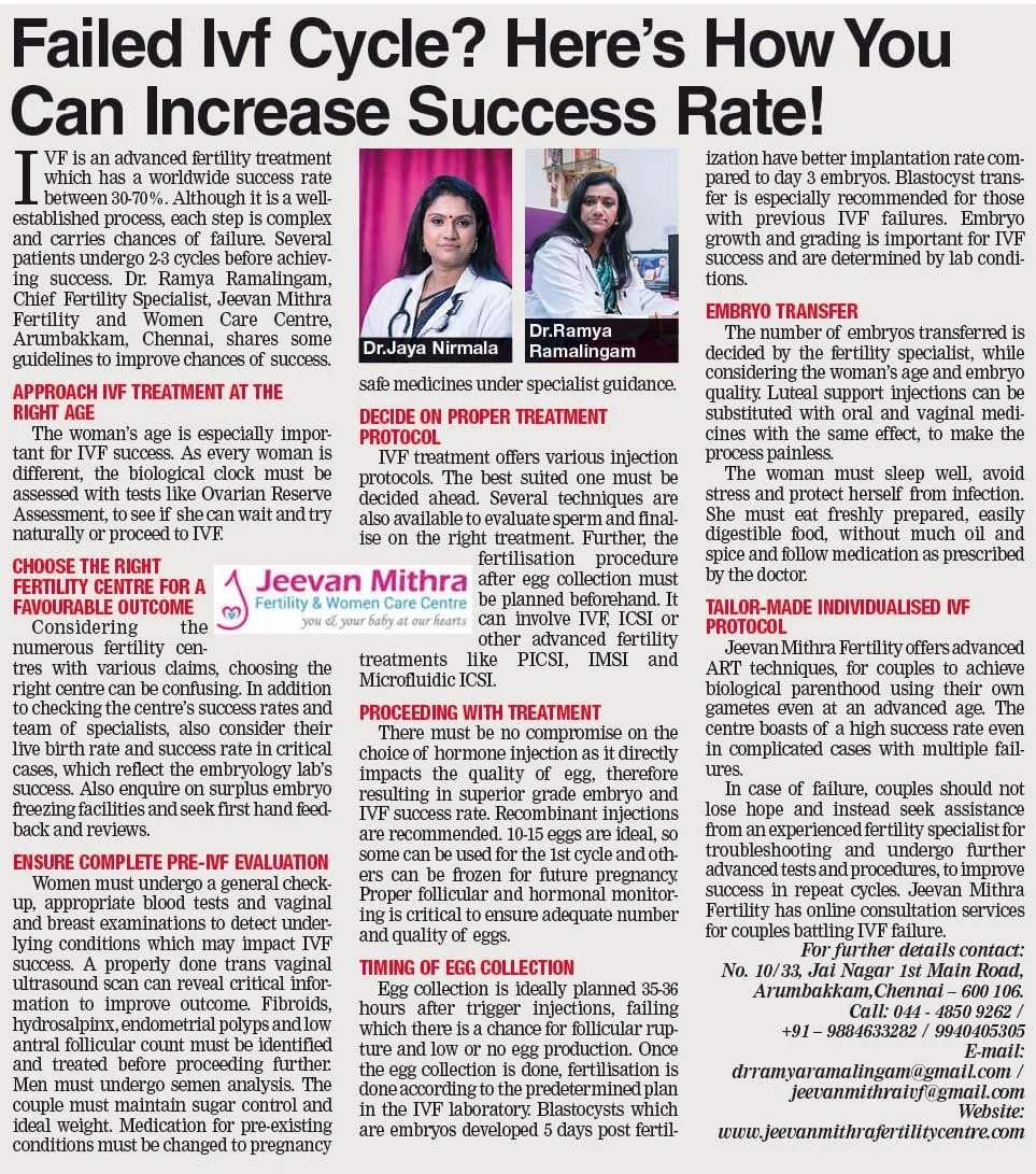 Failed IVF cycle Heres how you can increase your success rate